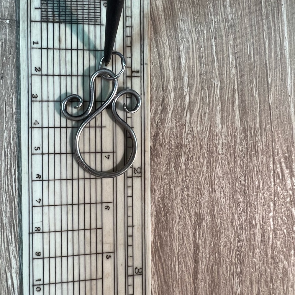 Sterling Silver Scroll Charm Holder Pendant - Picture 4 of 5